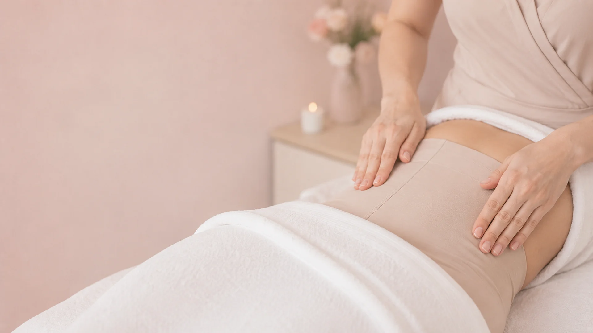 Cuidado corporal em enquadramento discreto e profissional