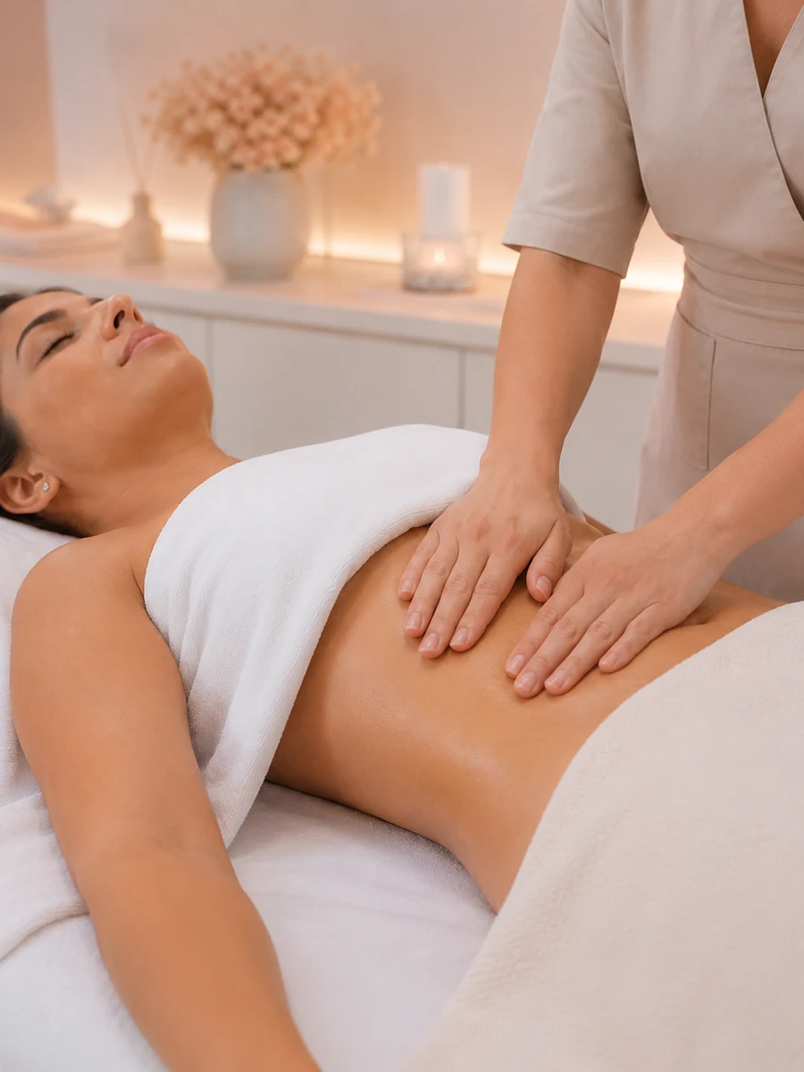 Imagem ilustrativa de técnica manual relacionada à Massagem Modeladora